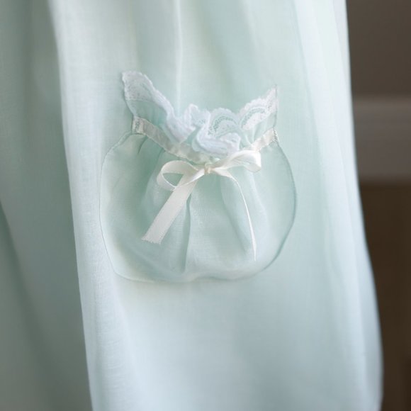 RARE Vintage Heirloom 1970's Gunne Sax Girls Dress Size 4/5 Mint Green GORGEOUS - Picture 8 of 10